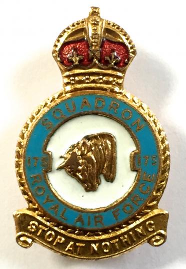 RAF No 175 Squadron Royal Air Force badge circa 1940s 