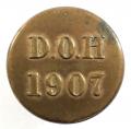 1907 Dartmoor Otterhounds DOH hunt button lapel badge