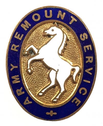 WW1 Army Remount Service gilt & enamel lapel badge