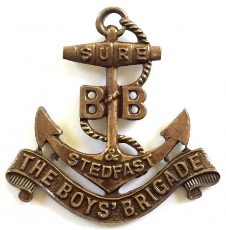 Boys Brigade 1916-1926 officers single bronze collar badge pin absent