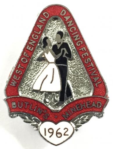 Butlins 1962 Minehead West of England dancing festival badge