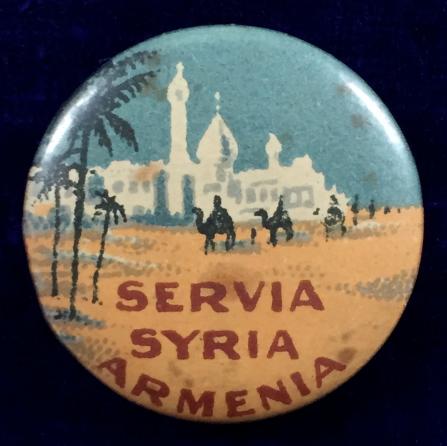 WW1 Servia Syria Armenia relief fund Australian celluloid badge