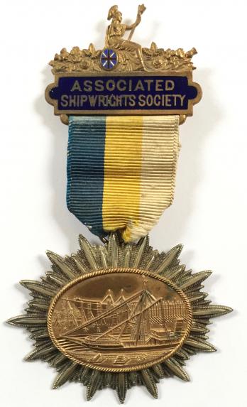 Associated Shipwrights Society pre-1908 trade union badge