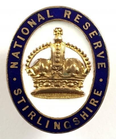 WW1 National Reserve Stirlingshire Scottish home front badge
