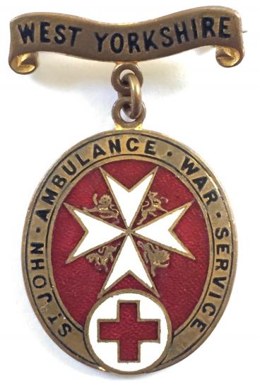 WW1 West Yorkshire BRCS & Order of St John overseas war service badge
