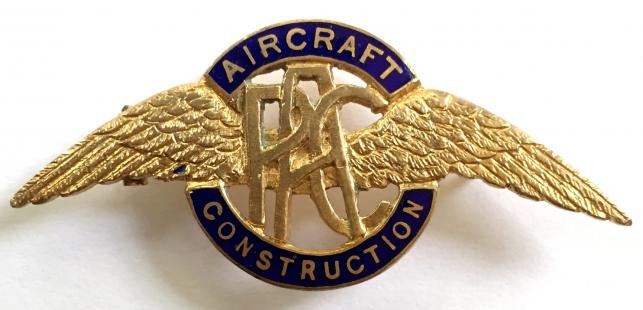 PAC Aircraft Construction winged aeroplane company workers badge