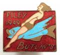 Butlins 1949 Filey Holiday Camp girl riding a fish badge
