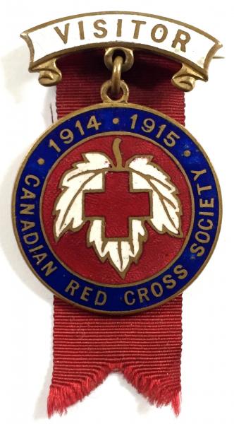 WW1 Canadian Red Cross Society 1914 -1915 Visitor badge