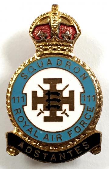 RAF No 111 Battle of Britain Squadron Royal Air Force badge c1940s