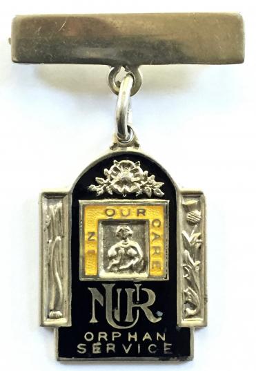 National Union of Railwaymen Orphan Service NUR 1935 silver badge