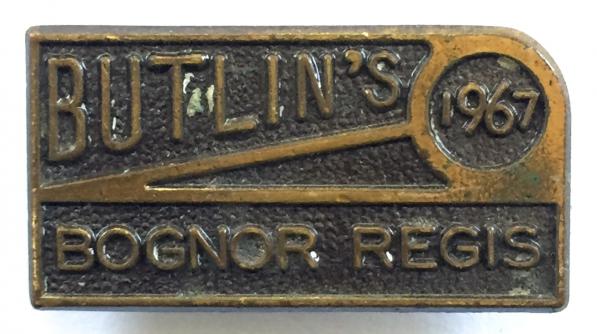 Butlins 1967 Bognor Regis Holiday Camp concessionaire badge
