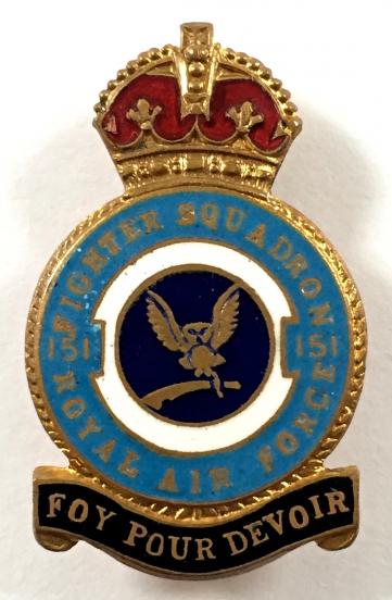 RAF No 151 Fighter Squadron Royal Air Force badge