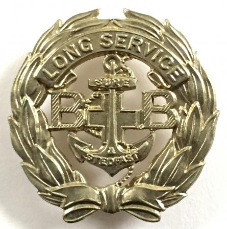 Boys Brigade long service nickel badge hatched B's 1927-1968