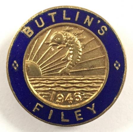 Butlins 1946 Filey Holiday Camp leaping fish badge