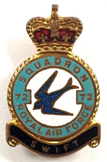 RAF No 72 Battle of Britain Squadron Royal Air Force badge c1950s