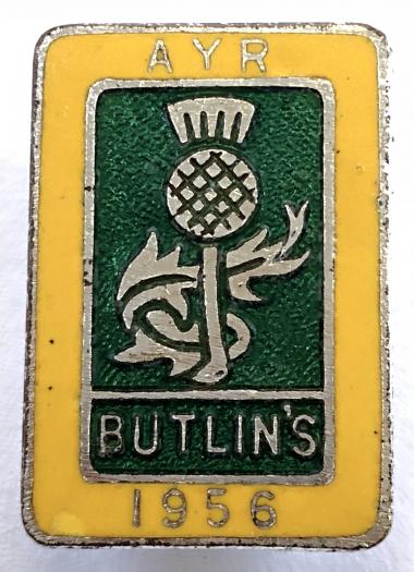 Butlins 1956 Ayr Holiday Camp Scotland thistle badge