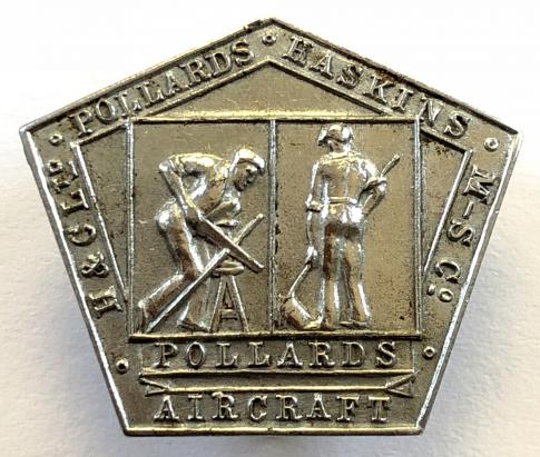 Pollards Aircraft Factory Walthamstow London war worker badge