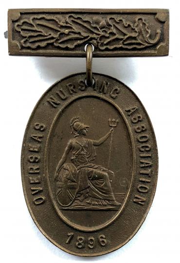 Overseas Nursing Association 1896 bronze nurses hospital badge