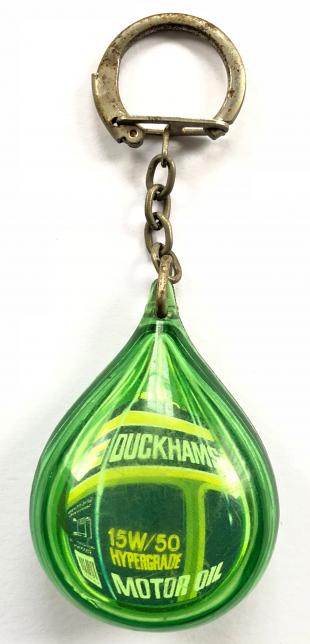 Duckhams Motor Oil Teardrop key ring badge.
