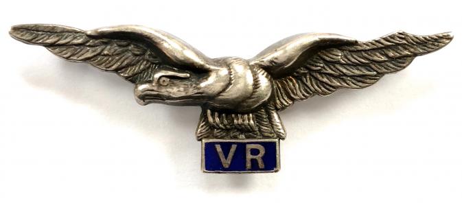 Royal Air Force Volunteer Reserve silver & enamel badge.