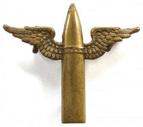 Royal Air Force Air Gunner RAF winged bullet arm badge 1923 -1939