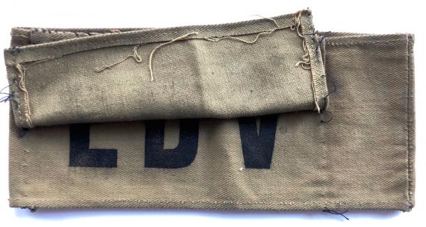 WW2 Local Defence Volunteers 1940s official issue LDV Home Guard armlet.