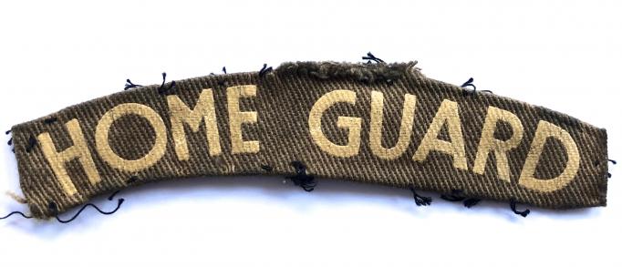 WW2 Home Guard printed cloth shoulder title badge.