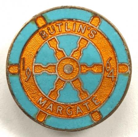 Butlins 1964 Margate Holiday Camp ships wheel badge.