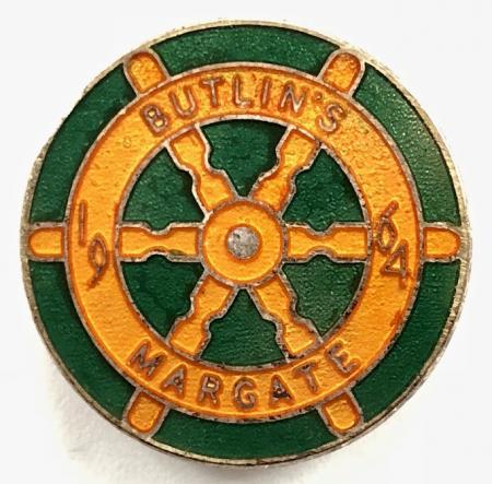 Butlins 1964 Margate Holiday Camp ships wheel badge.