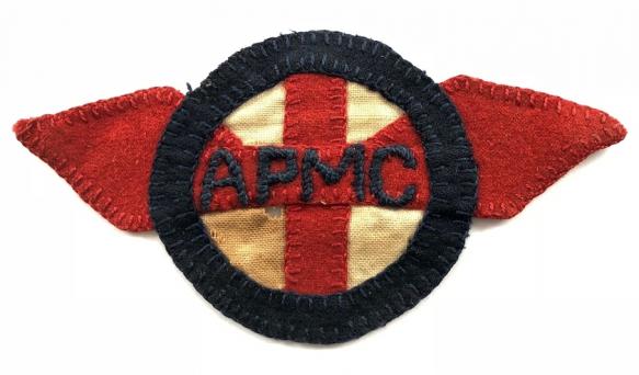 WW1 Almeric Paget Massage Corps 1914 APMC felt cloth sleeve badge