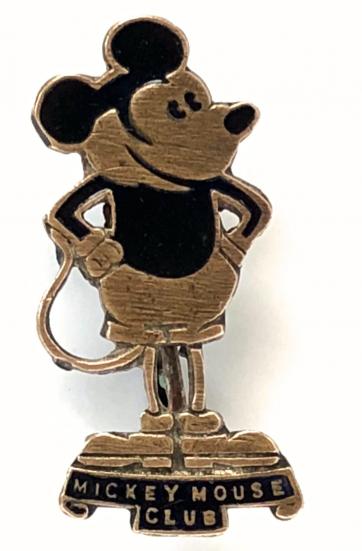 Mickey Mouse Club circa 1930  Walt Disney cartoon character badge