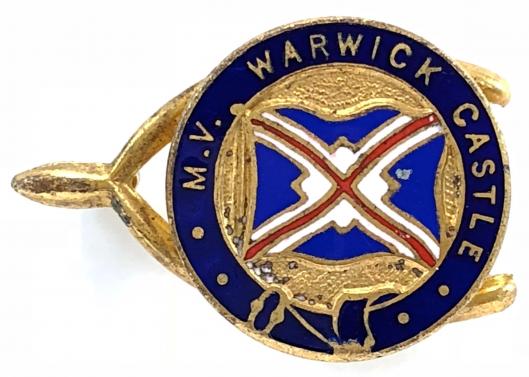 MV Warwick Castle Union-Castle Shipping Line badge 