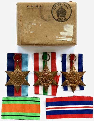 WW2 RAF 1939 -1945, Italy, France & Germany Star in AM box