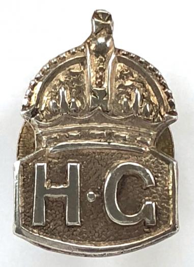 WW2 Home Guard silver miniature HG lapel badge.