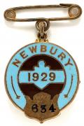 1929 Newbury horse racing club badge.