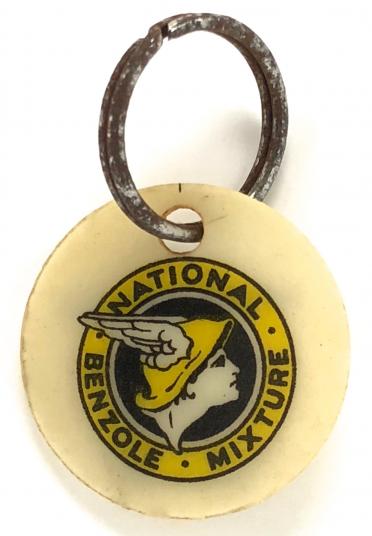National Benzole Mixture key ring badge Fields Garages Chichester