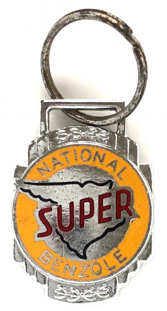 National Benzole Super petrol key fob badge.