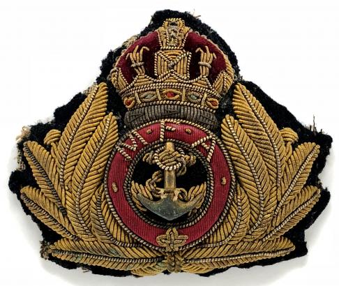 Mercantile Fleet Auxiliary MFA officers bullion cloth cap badge