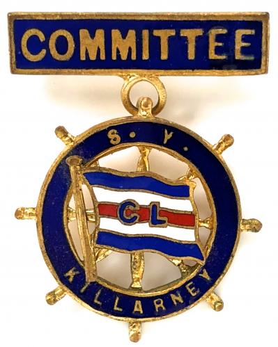 SY Killarney Coast Lines Ltd ships wheel committee badge