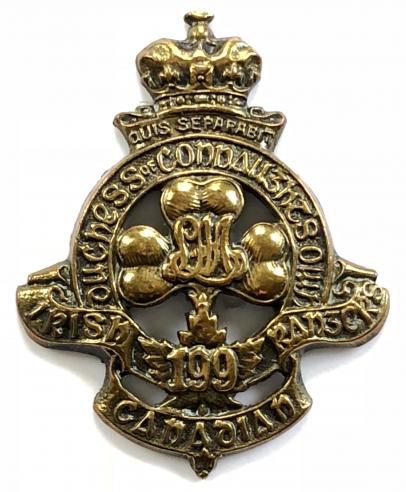 WW1 CEF 199th Infantry Battalion other ranks collar badge