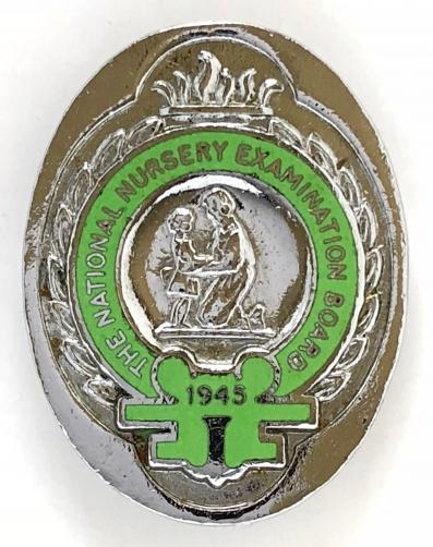 National Nursery Examination Board chrome and enamel badge.