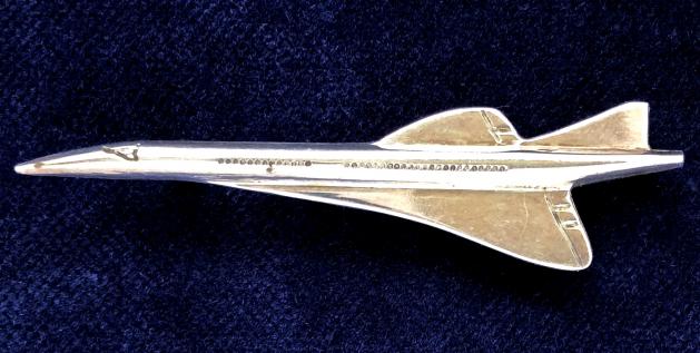 British Airways Concorde miniature airliner model silver badge