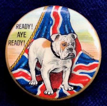 WW1 Patriotic British Bulldog Union Flag fund raising badge.