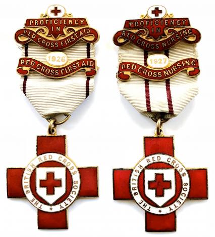 British Red Cross Society Proficiency in Red Cross First Aid Nursing medals 