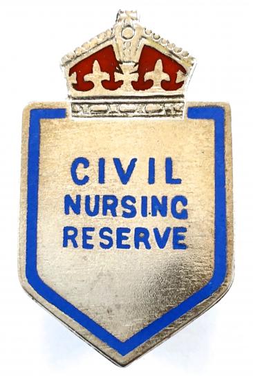 WW2 Civil Nursing Reserve silver nurses badge by Lionel Smith & Co