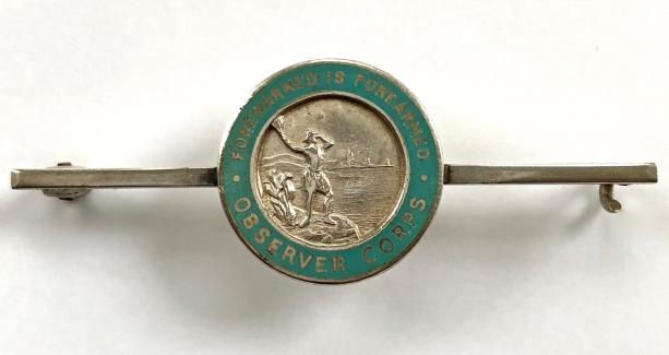 WW2 Observer Corps Pre-1941 silver tie pin badge