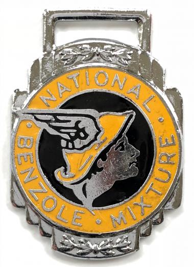 National Benzole Mixture circa 1950s Promotional key fob badge