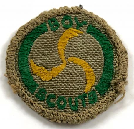 Boy Scouts Missioner proficiency khaki cloth badge black back
