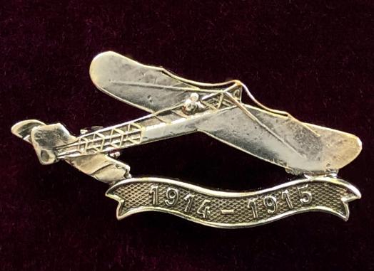 WW1 Louis Bleriot French pioneer aviator monoplane badge 1914 1915