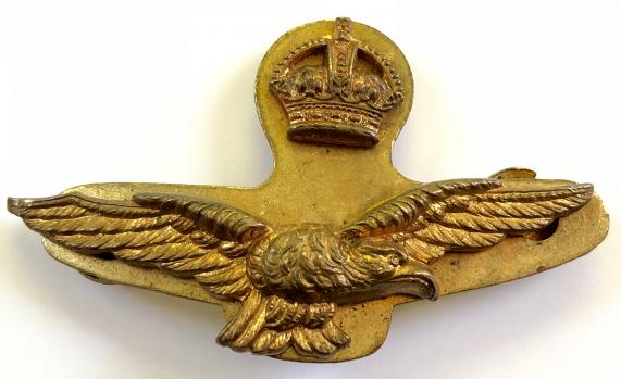 Royal Air Force Officers field service RAF side hat badge circa 1940s